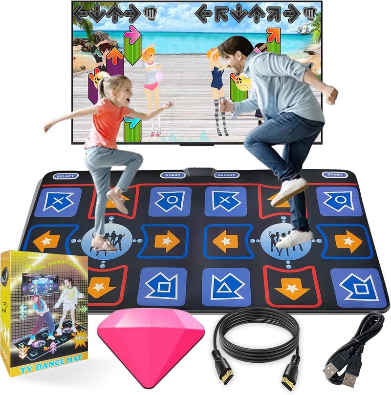 Damcoola Dance Mat for Adults and Kids - Plug and Play TV Electronic Dance Mat Game, Wireless Dance Pad, Fun Dance Fitness Games for Kids, Christmas and Boys and Girls Birthday Gift Ideas, Blue - Image 1